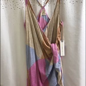 Multi color wrap sundress